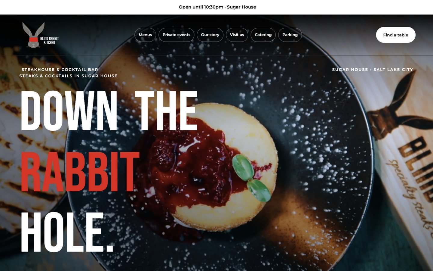 Blind Rabbit Kitchen website