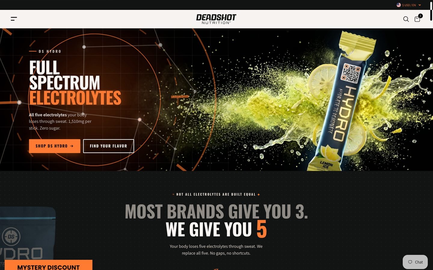 Deadshot Nutrition website